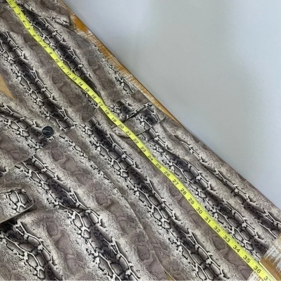 Anthropologie BLANKNYC faux snake skin suede coat Size S Color Black/Tan